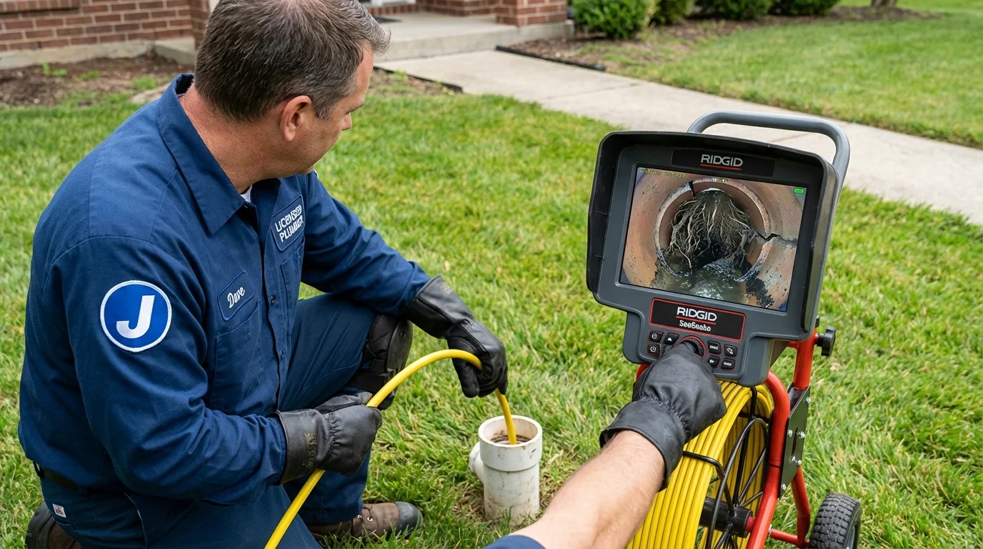 Sewer camera inspection being performed by Johns Plumbing LLC in Goodwater